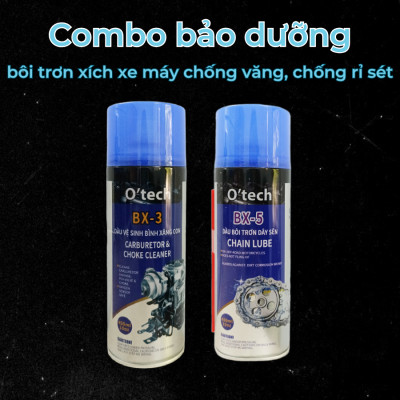 Chai xịt dưỡng sên, bôi trơn xích xe máy chống văng, chống rỉ sét BX5 (450 ml) Chain Lube - Hàng Chính Hãng O