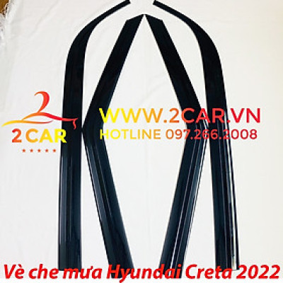 Vè che mưa xe Hyundai Creta 2022 2023 nhựa đen cao cấp, viền chắn mưa Creta 2022