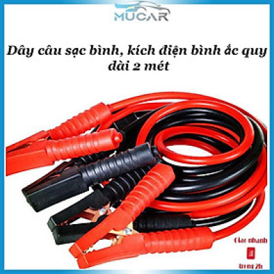 Dây câu sạc bình, kích điện bình ắc quy dài 2 mét, cho xe hơi, ôtô, xe tải , xe khách có bình nhỏ hơn 4.0L