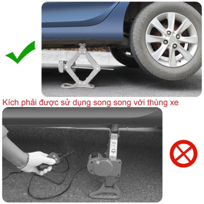 Bộ nâng kích gầm điện, kiêm máy bơm lốp và máy siết ốc ô tô đa năng 3 trong 1 ROGTZ TY-EJ06 tải trọng 2 tấn - Hàng Nhập Khẩu (Bảo hành 2 năm)