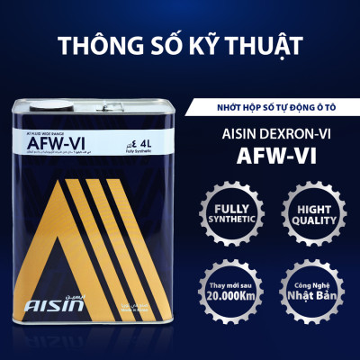 Nhớt Hộp Số Tự Động AISIN AFW-VI Dexron VI 4 Lít ATFDVI4S - Nhập Khẩu Chính Hãng