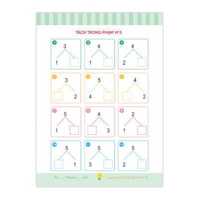 Sách cho bé - Tách Và Gộp - Toán Tiền Tiểu Học - Vui Học Toán - Dành cho trẻ từ 4 tuổi