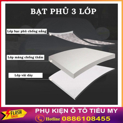 Bạt Phủ Xe Ô Tô Kia Morning, Soluto, Cerato, Seltos, K3, Rondo, Optima, Chất Liệu Tráng Nhôm 3 lớp