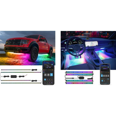 Dây Đèn LED trang trí nội thất ô tô Govee RGBIC Interior Car Lights H7090 | Điều khiển qua App và Remote, nháy theo nhạc