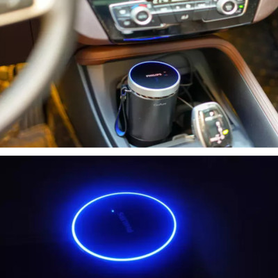 Máy khử mùi, lọc không khí dạng cốc trên xe ô tô cao cấp thương hiệu Philips GP5601 - Công suất: 5.5W - Điện áp: 5V DC/1A - UVC LED - Hàng Nhập Khẩu