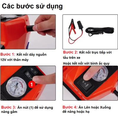 Bộ nâng kích gầm điện kiêm máy bơm lốp và máy siết ốc ô tô đa năng 3 trong 1 ROGTZ TY-003 - Hàng Nhập Khẩu