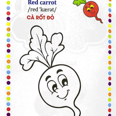 Bé Tập Tô Màu - Song Ngữ Anh-Việt - Rau, Củ, Quả