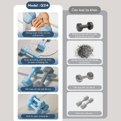 Tạ tay Tay Nhựa 314 - 4KG cao cấp Tập Gym tại nhà (hàng nhập khẩu)