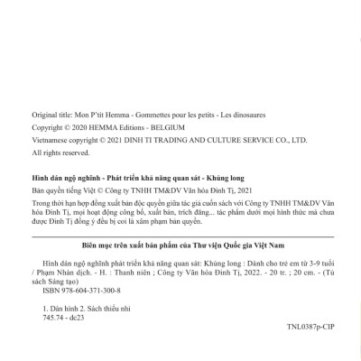 Hình Dán Ngộ Nghĩnh - Phát Triển Khả Năng Quan Sát - Khủng Long