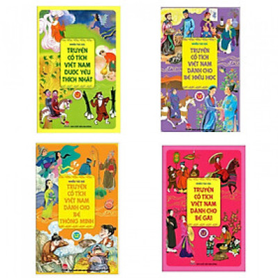Combo truyện cổ tích hay: Truyện cổ tích Việt Nam được yêu thích nhất + Truyện cổ tích Việt Nam dành cho bé hiếu học + Truyện cổ tích Việt Nam dành cho bé thông minh + Truyện cổ tích Việt Nam dành cho bé gái - Tặng kèm bookmark Phương Đông books