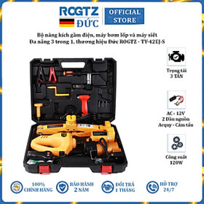 Bộ Nâng Kích Gầm Điện, Máy Bơm Lốp Và Máy Siết Ốc Ô Tô Đa Năng ROGTZ TY-42EJ-S - Tải Trọng: 3000Kg (3 Tấn) - Hàng Nhập Khẩu