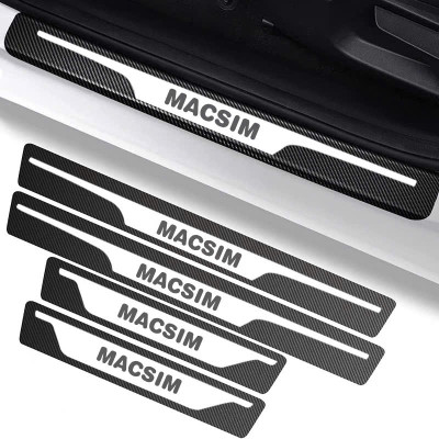 Miếng dán/ decal bảo vệ bậc cửa ô tô – Carbon loại dày – 4 miếng – Chống xước mép cửa cho xe VinFast VF3