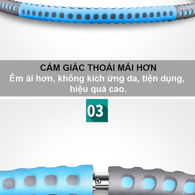 [Loại Cao Cấp] Vòng Lắc Eo Ống Thép Mọc Mút Xốp Lắp Ghép Cao Cấp Chính Hãng DoDoDios - Vòng Lắc Eo Giảm Mỡ Bụng Ống Thép Bọc Mút Xốp - Tùy Chỉnh Độ Nặng