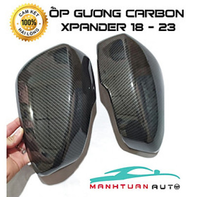 Bộ ốp gương xe Mitsubishi Xpander 2018- 2023 nhựa ABS vân carbon cao cấp