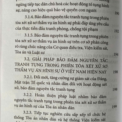 Bảo Đảm Nguyên Tắc Tranh Tụng Trong Phiên Toà Xét Xử Sơ Thẩm Vụ Án Hình Sự Ở Việt Nam Hiện Nay