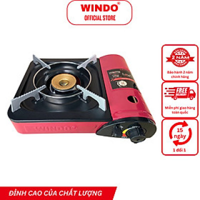 Bếp Gas Du Lịch (Bếp Gas Mini) WINDO - 166F | Bếp gas mini tiết kiệm gas có hộp nhựa bảo vệ - màu ngẩu nhiên- hàng chính hãng