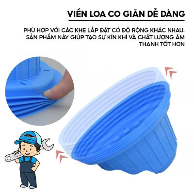 Vòng Đệm Chống Sốc, Vành Loa Ô tô Cách Âm Chống Nước Bằng silicone 6.5 inch Cho Loa Xe Hơi