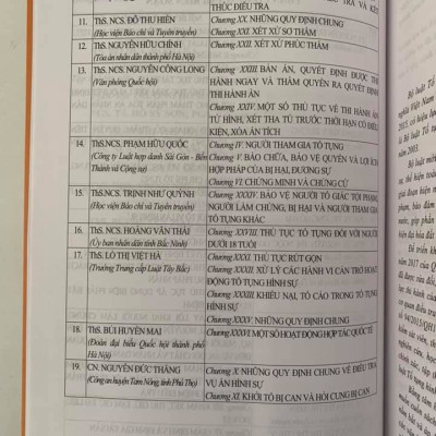 CHỈ DẪN TRA CỨU ÁP DỤNG BỘ LUẬT TỐ TỤNG HÌNH SỰ NĂM 2015