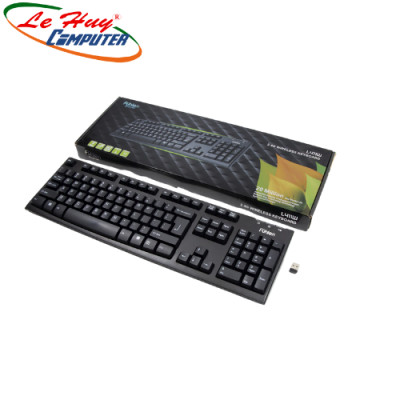 Bàn Phím Không Dây FUHLEN L411W (Wireless 2.4GHZ/Đen) Hàng Chính Hãng