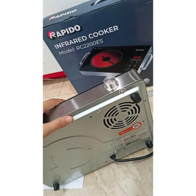 Bếp hồng ngoại đơn Rapido 2200W điều khiển cảm ứng, nấu nhanh tiết kiệm điện, dùng được mọi loại nồi chảo - Hàng chính hãng