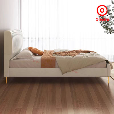 [Miễn phí lắp đặt và vận chuyển] Giường ngủ bọc nỉ cỡ lớn kết hợp gỗ cao cấp chống ẩm Có Tab / Không Tab đầu giường Ohaha - GN026