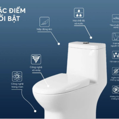 Bồn cầu nguyên khối Juno Sofa Yoshi nano kháng khuẩn CTT02 700 x 390 x 655mm