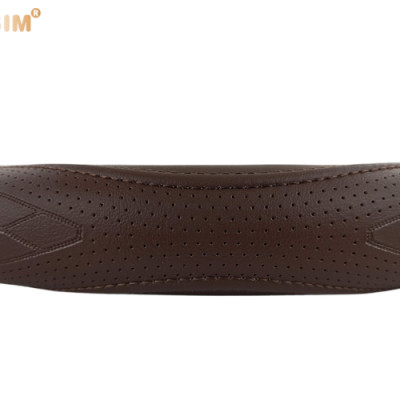 Bọc vô lăng cao cấp Macsim mã 8892 màu coffee - chất liệu da thật - Khâu tay 100% size M phù hợp các loại xe