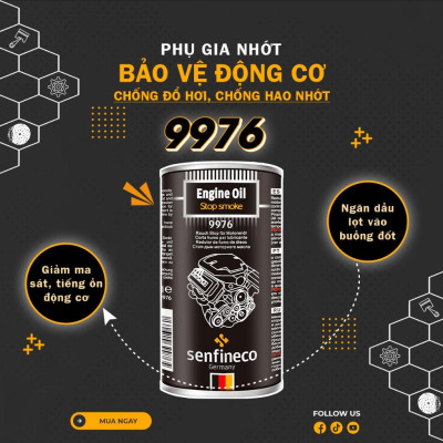 Phụ Gia Ổn Định Dầu động cơ Senfineco Engine Oil Treatment 9976 300ml cho động cơ xăng và dầu diesel