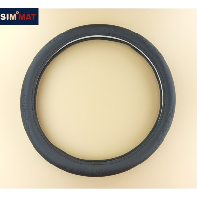 Bọc vô lăng cao cấp Macsim L202 màu đen chất liệu da thật - Khâu tay 100% size M