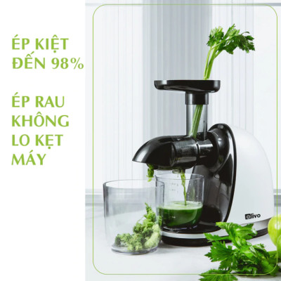 Máy Ép Chậm Olivo SJ22 Thương Hiệu Mỹ Ép Rau Không Lo Kẹt Máy Ép Kiệt 99% Dễ Vệ Sinh Công Suất 150W - Hàng Chính Hãng