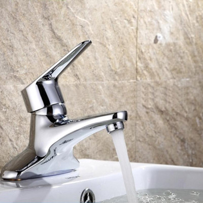 Vòi Lavabo 2 chân nóng lạnh Đồng mạ Chrome Eurolife EL-LOT03-1 (Trắng bạc)