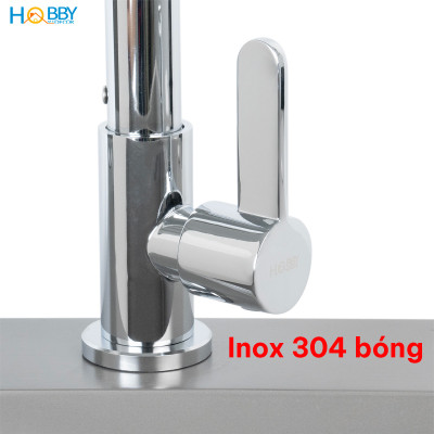 Vòi rửa chén lạnh gắn chậu inox 304 bóng khớp bi Hobby home decor RL2