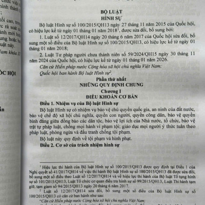 Sách Bộ Luật Hình Sự, Bộ Luật Tố Tụng Hình Sự sửa đổi, bổ sung năm 2025 (V2599T)
