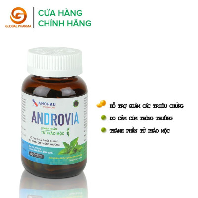 Viên uống Androvia Dược Phẩm An Châu xuyên tâm liên giảm cảm cúm, ho, sổ mũi, sốt, tăng đề kháng hộp 60 viên 