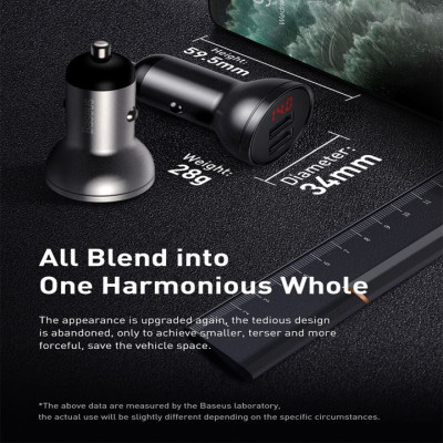 Tẩu sạc nhanh đa năng Baseus TZCCBX-B0G - hàng nhập khẩu