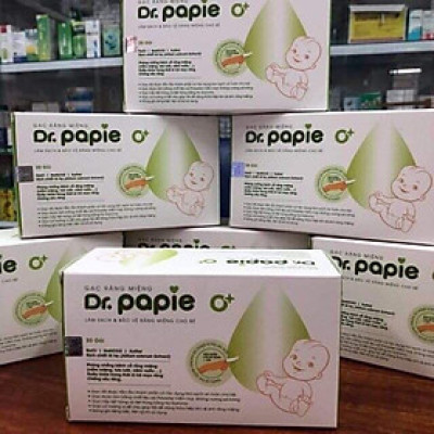 Gạc Rơ Lưỡi Dr Papie Vệ Sinh Răng Miệng Cho Bé , Gạc Răng Miệng Dr Papie Làm Sạch Răng Miệng Cho Bé Hộp 30 Miếng