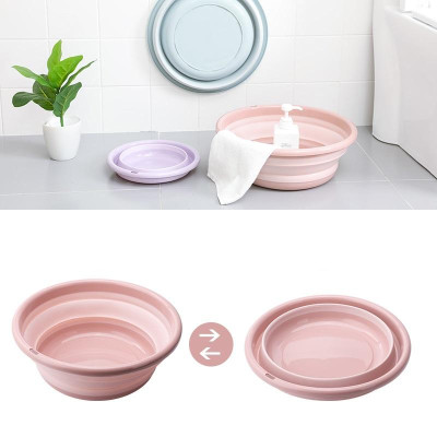 Thau nhựa gấp gọn 35x22.5x10.5cm, dùng khi sinh nở và chăm sóc người già, trẻ em -màu giao ngẫu nhiên