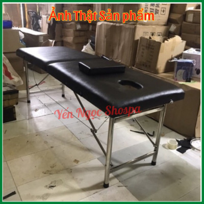 Giường Spa Massage Cao Cấp Gấp Gọn - Giường Vali Chân Inox,Gỗ Hỗ Trợ Phun Xăm, Massage