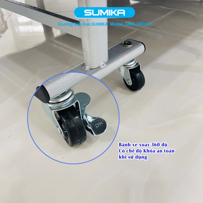 Giường xếp gấp gọn di động SUMIKA 386A, chiều rộng 90cm, khung thép, có bánh xe di chuyển