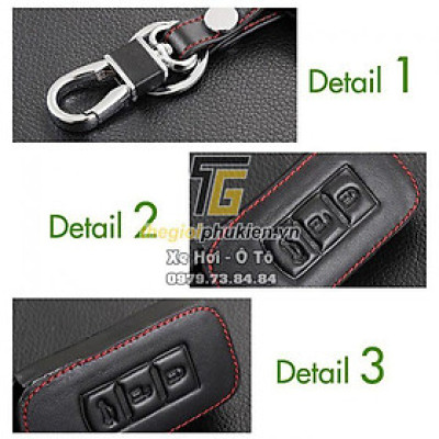 Bao da 3D bảo vệ chìa khóa xe Mitsubishi Attrage, Mitsubishi Xpander, Mitsubishi Outlander kèm móc đeo Inox