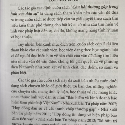 Các câu hỏi thường gặp trong lĩnh vực dân sự