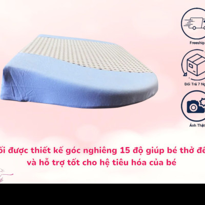 Gối Chống Trào Ngược Cho Bé Babyskin, Chống Chớ Sữa, Chống Sặc Chất Liệu Latex Foam Êm Ái Không Mùi