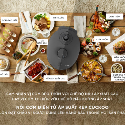 Nồi cơm điện tử áp suất kép Cuckoo 1.08L CRP-ST0610FG - Lòng nồi phủ men Xwall độc quyền - Bảng điều khiển thông minh - Nhiều chế độ nấu ăn - Sản xuất tại Hàn- Hàng chính hãng Cuckoovina Quốc- Chính hàng Cuckoovina