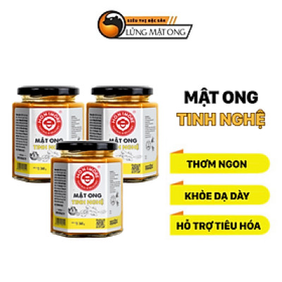 Combo 3 hũ Mật ong rừng tinh nghệ Honimore 360g  - giúp hỗ trợ cải thiện dạ dày