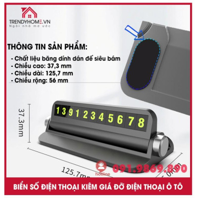 Bảng gắn số kiêm giá đỡ điện thoại gắn taplo ô tô | Hộp ghi số điện thoại dạ quang cho ô tô vios 2017 Hyundai, Toyota