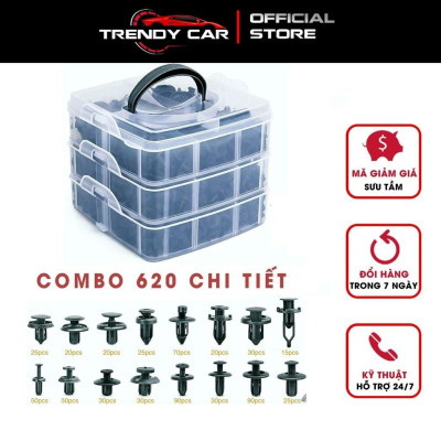 Bộ 620 Xe Ô Tô Kẹp Lai Dây Khóa Cửa Viền Ốp Lưng Đinh Tán Bình Giữ Nhiệt Nắp Động Cơ Thích Hợp Cho Fender Phụ Tùng Ô Tô