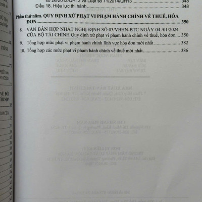 Sách Luật Quản lý Thuế – Quy Định Mới Về Quản Lý, Sử Dụng Hóa Đơn, Chứng Từ, Xử Phạt Vi Phạm hành Chính Về Thuế, Hóa Đơn (V2544D)