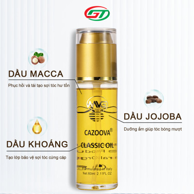Dầu dưỡng tóc, cấp ẩm, chống oxi hoá, phục hồi hư tổn·Cazoova classic 60ml