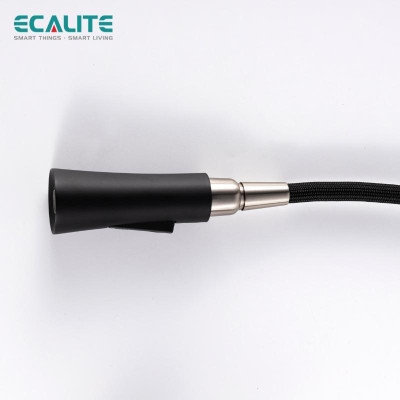 Vòi Rửa Chén Nóng Lạnh Pull-down Ecalite EF-K149B - Có Dây Rút - Điều Chỉnh Tia Nước - Đồng Thau Sơn Đen - Hàng Chính Hãng