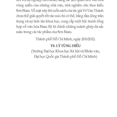 Văn Hóa Nam Bộ Qua Cái Nhìn Của Sơn Nam